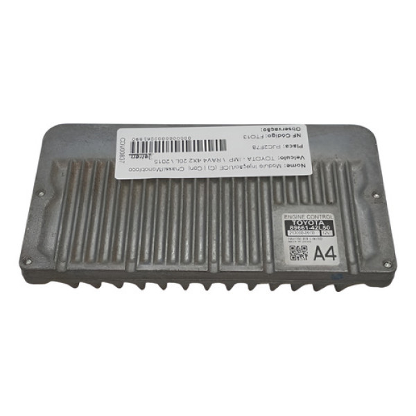 Modulo Injeção Toyota Rav4 2.0 2015 4x2 Automática Gasolina