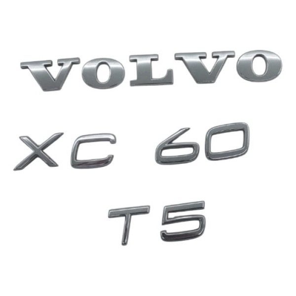 Emblemas Cromado Originais Tampa Traseira Volvo Xc60 T5 2014 Cromado